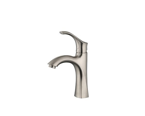 Robinet de lavabo monotrou avec bec et poignée incurvés