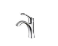 Robinet de lavabo monotrou avec bec et poignée incurvés