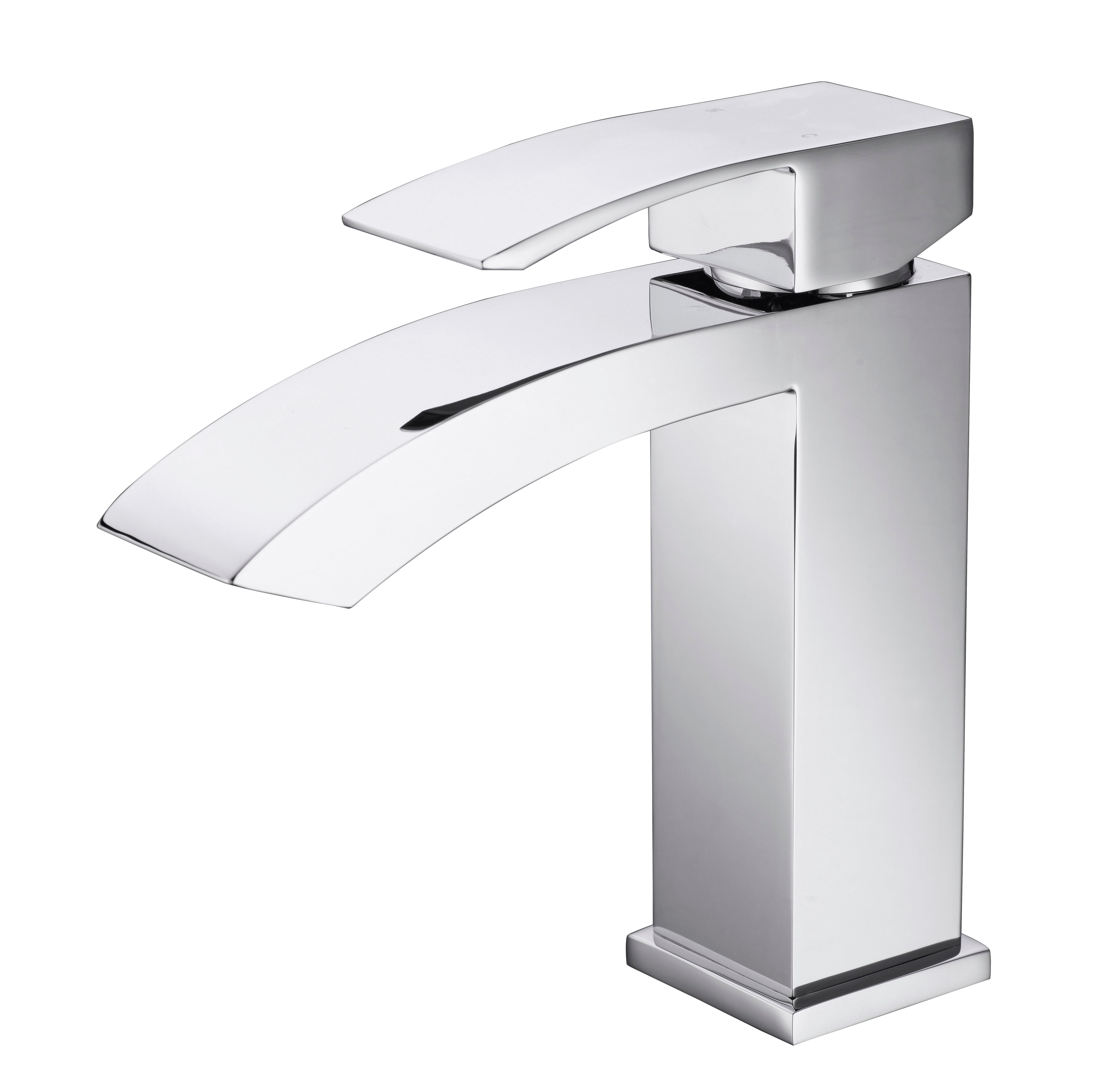 Robinet de salle de bains avec bec courbé