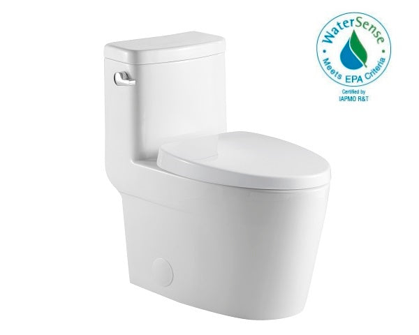 "Toilette monobloc à 12 pouces d'installation depuis le mur fini."