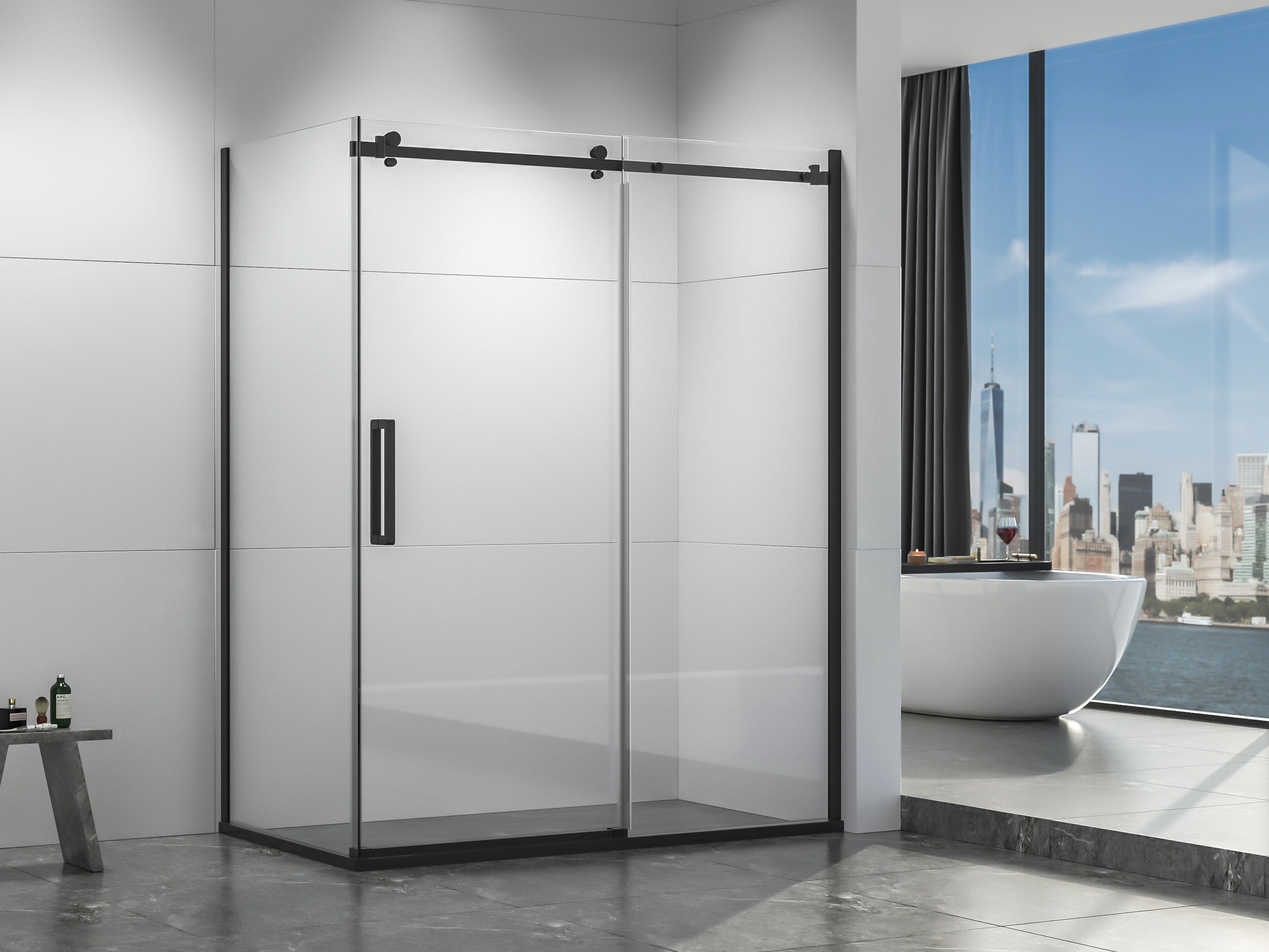 48x36in ROC Porte de douche - Coin