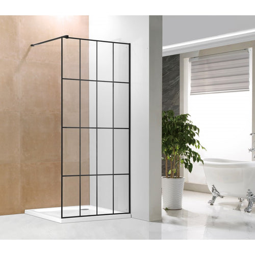 Alyza 39",  Douche en verre style italienne - Noir