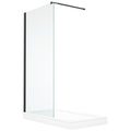 Douche en verre style italienne noire - Grandeur: 39''