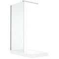 Douche en verre style italienne, Chrome - Grandeur: 39''