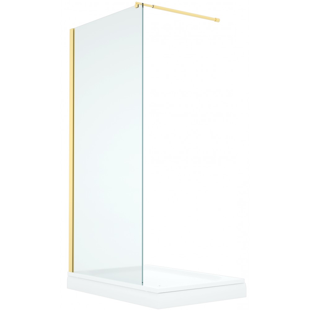 Douche en verre style italienne or mat - Grandeur: 39''