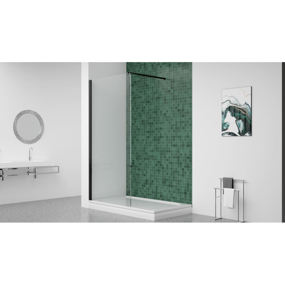 Douche en verre style italienne noire - Grandeur: 46"