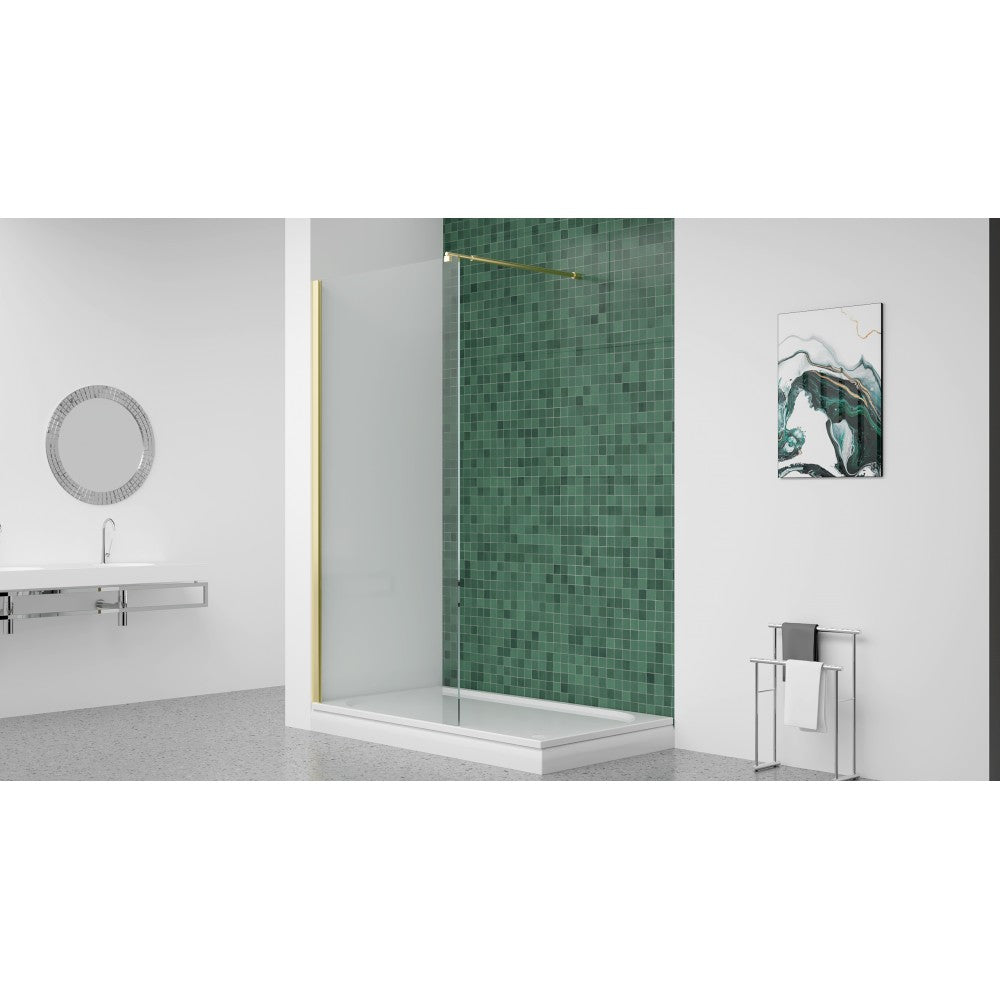 Douche en verre style italienne or mat - Grandeur: 46"