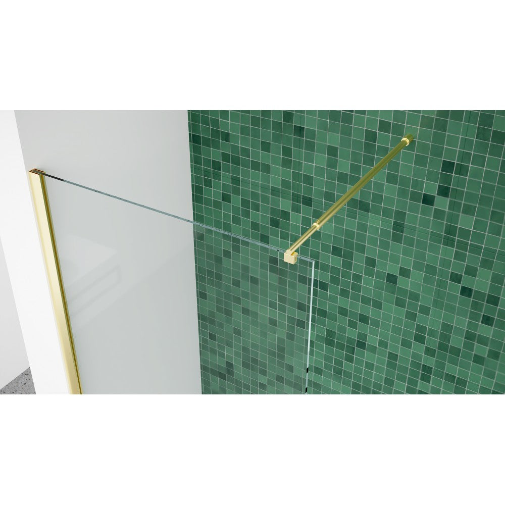 Douche en verre style italienne or mat - Grandeur: 46"