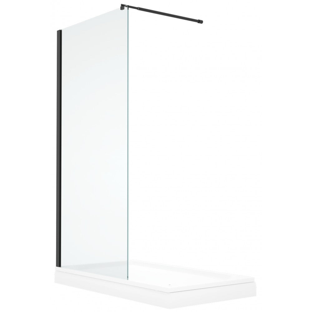 Douche en verre style italienne noire - Grandeur: 58"