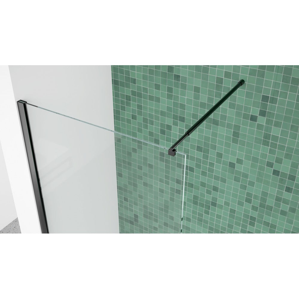 Douche en verre style italienne noire - Grandeur: 58"