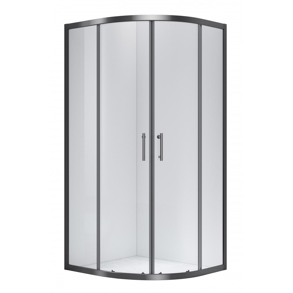 Celesta, Douche ronde en coin noire - Grandeur: 36''x36''