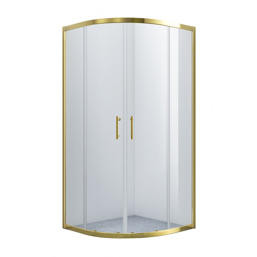 Celesta, Douche ronde en coin or - Grandeur: 32"x32"
