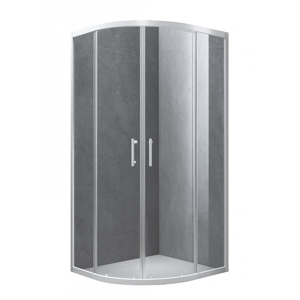 Celesta, Douche ronde en coin blanche - Grandeur: 32"x32"