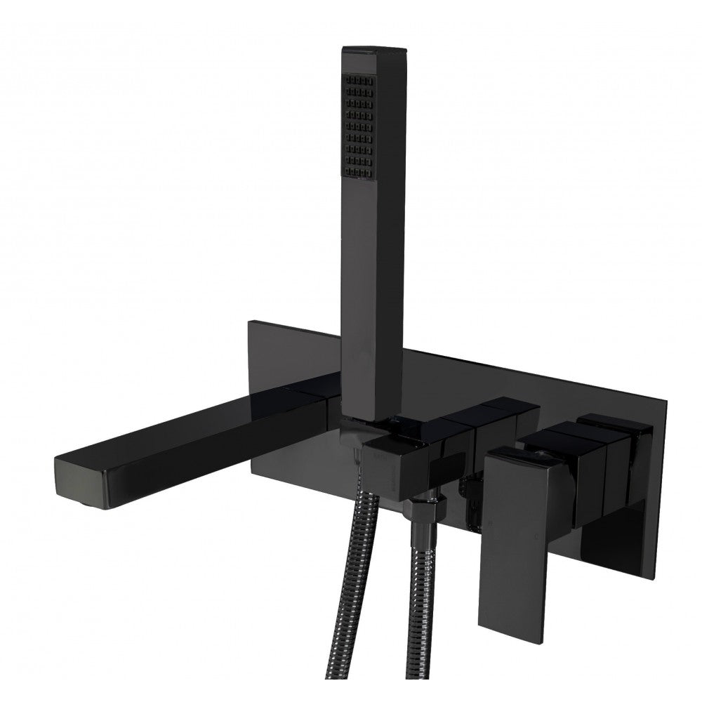 Ares, Robinet de bain mural - Noir mat