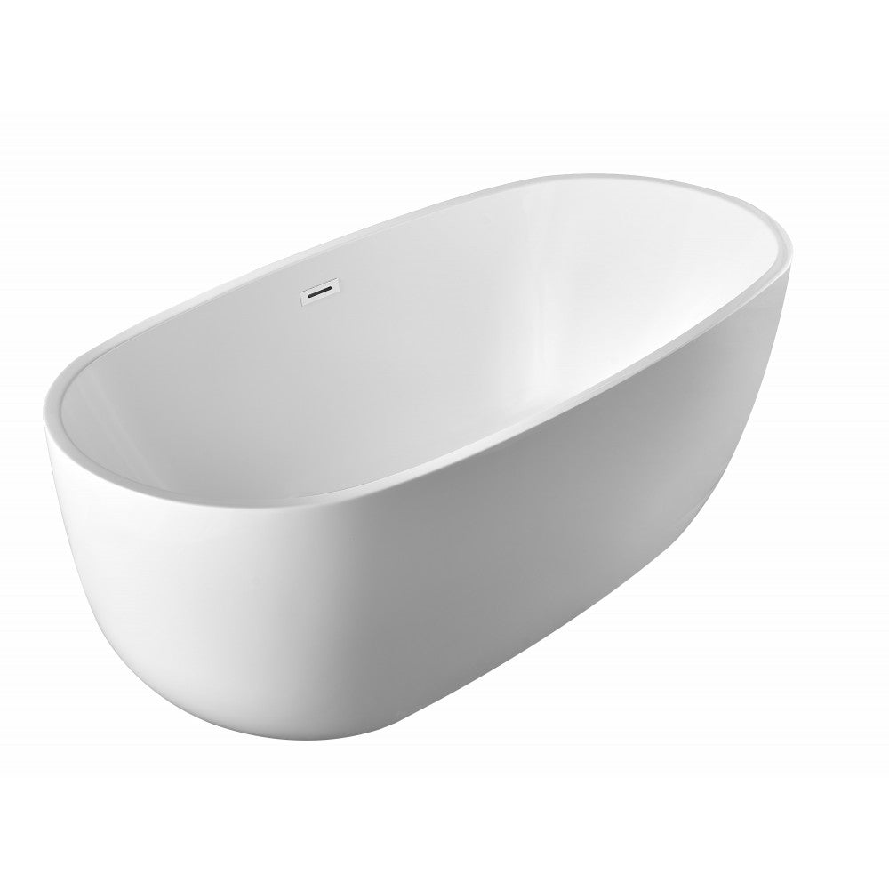 Bain autoportant 67" blanc lustré – Fuxi