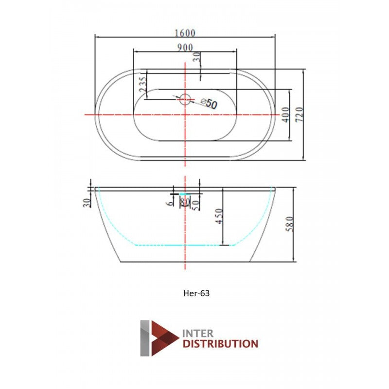 Bain autoportant 63 Herman