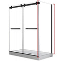 Hestia 36", Verre de douche côté latéral noir