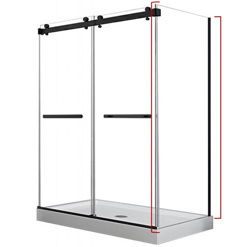 Hestia 36", Verre de douche côté latéral noir