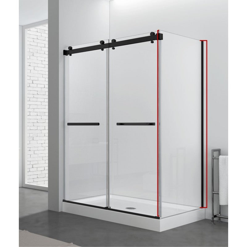 Hestia 36", Verre de douche côté latéral noir