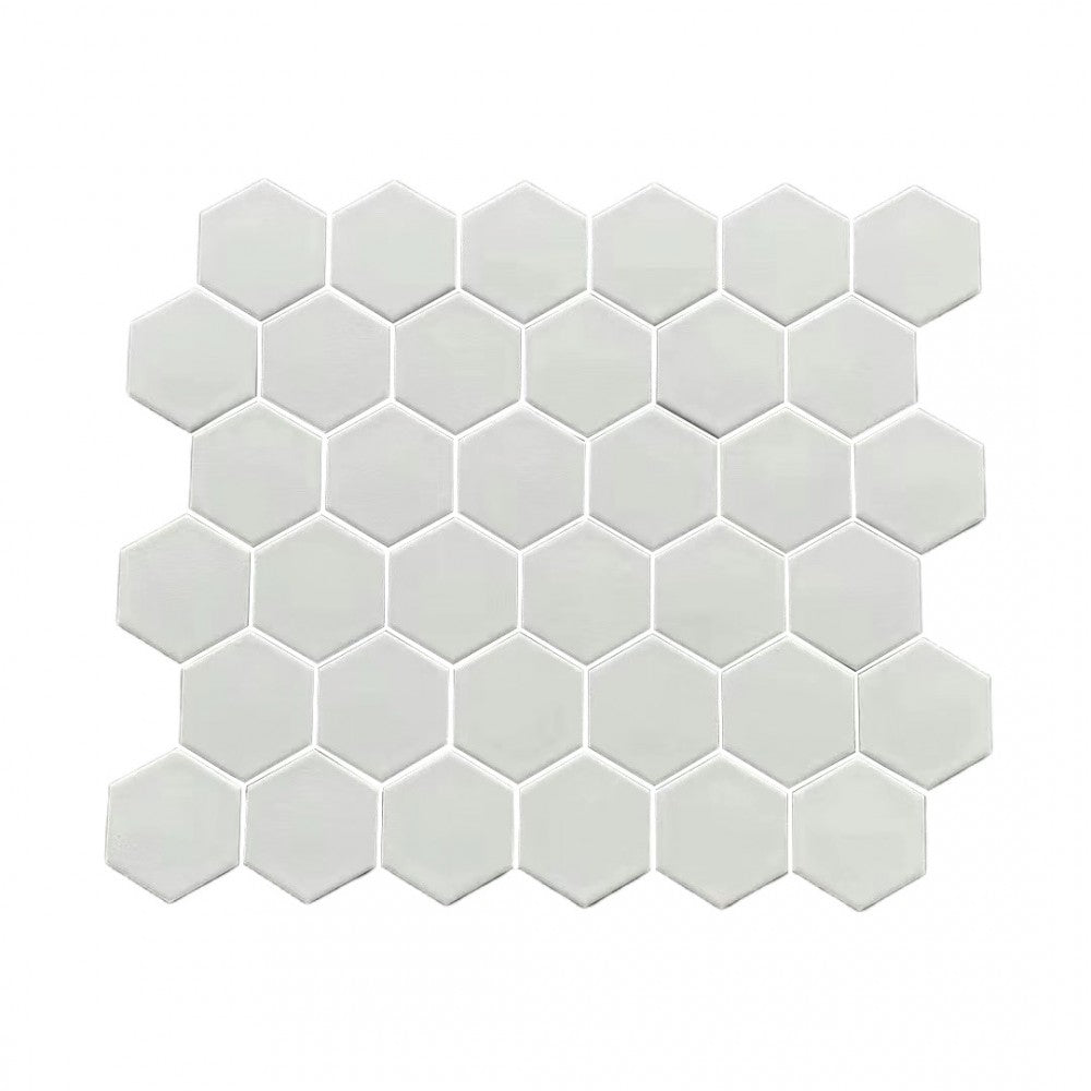 Mosaïque Blanc Mat Full Body – Hexagone, salle de bain & cuisine