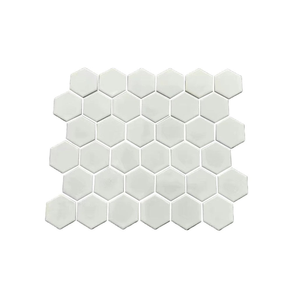 Mosaïque Blanc Mat – Motif hexagone, salle de bain & cuisine