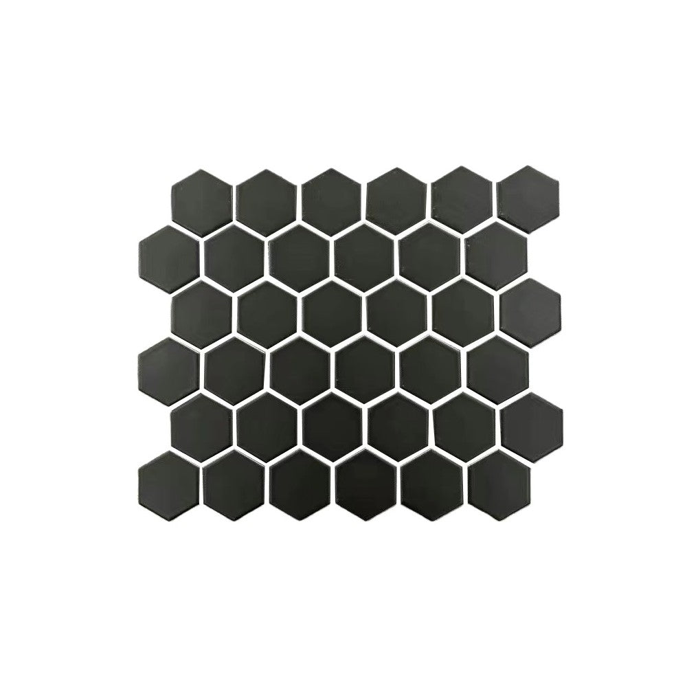 Mosaïque Noir Mat – Hexagone, salle de bain & cuisine