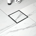 Drain 4x4" en acier inoxydable fini brossé