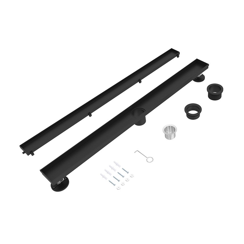 Drain linéaire en Acier inoxydable fini noir mat - Grandeur: 48''