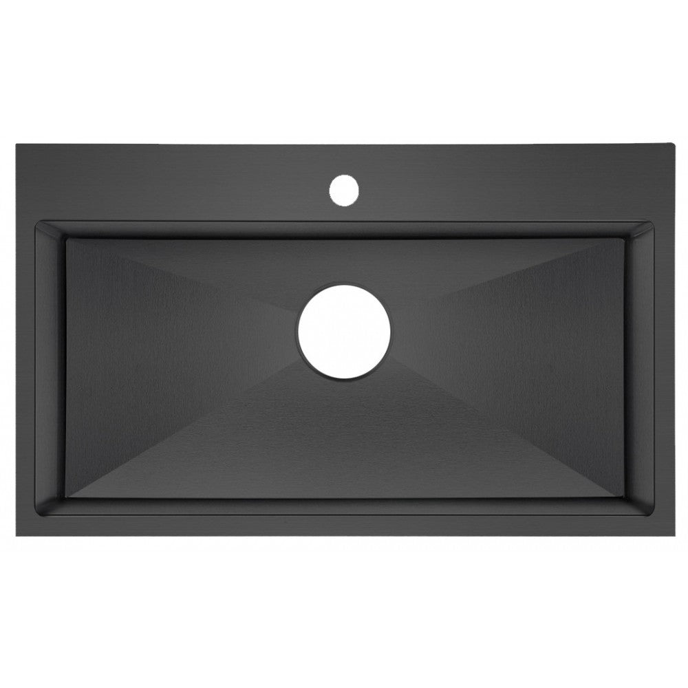Évier de cuisine, 30 x 18", noir anthracite