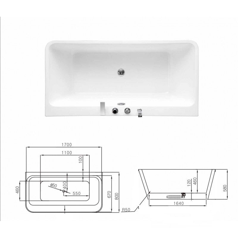Bain autoportant 67" – BIL