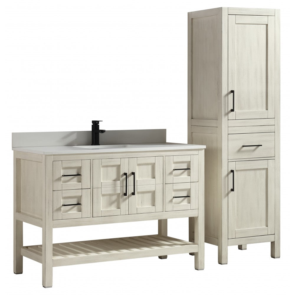 SIF 48" bois massif - Beige antique