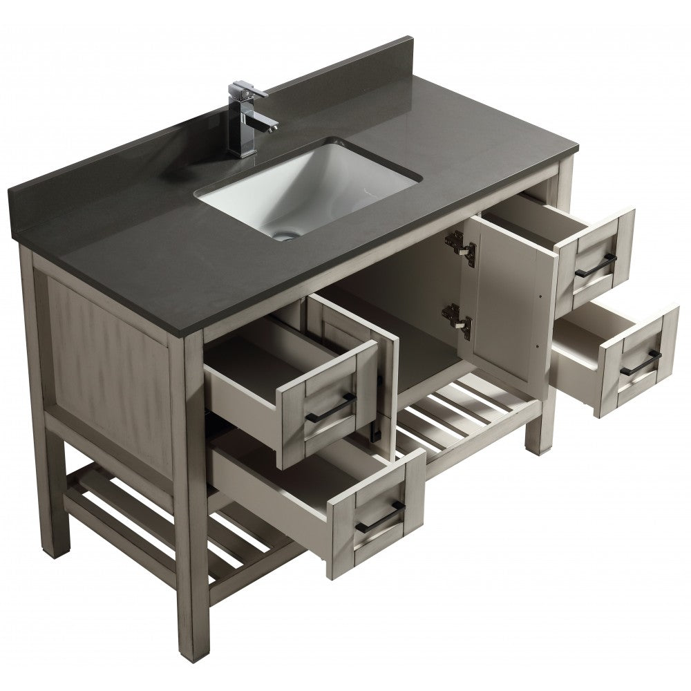 SIF 48" bois massif - Gris antique