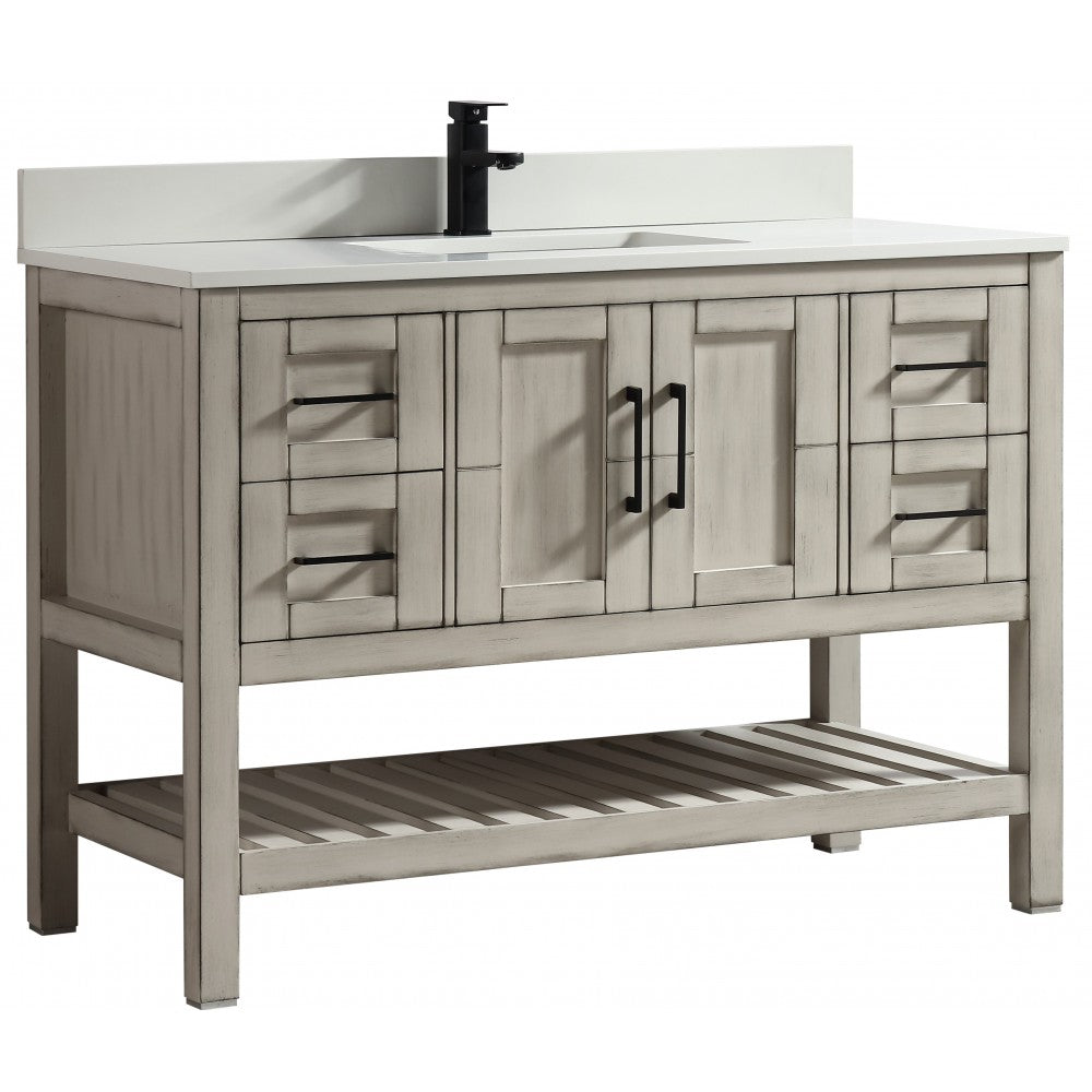 SIF 48" bois massif - Gris antique