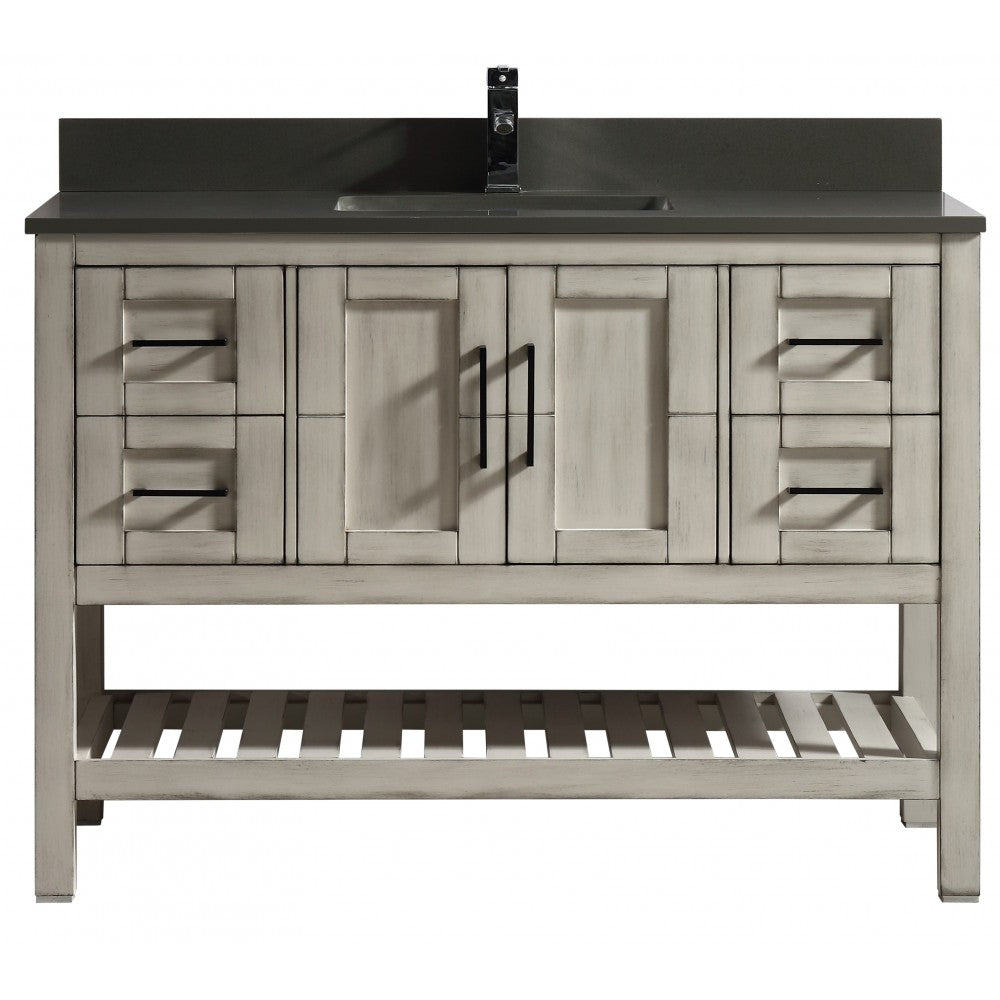 SIF 48" bois massif - Gris antique