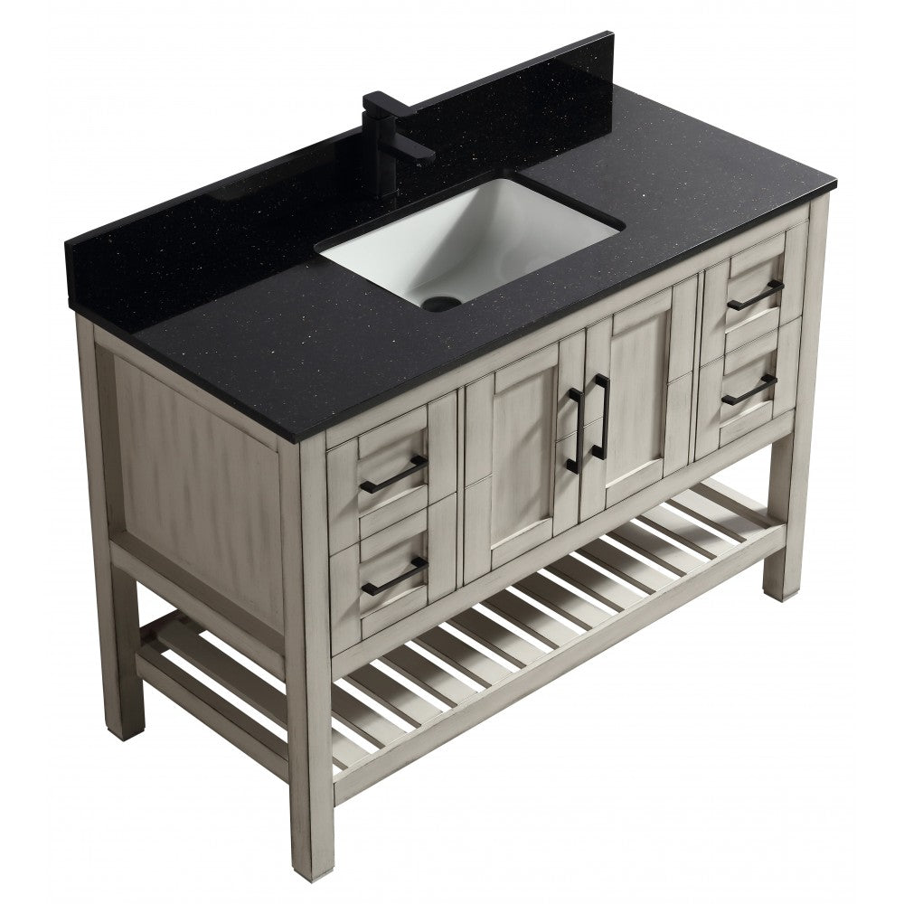 SIF 48" bois massif - Gris antique