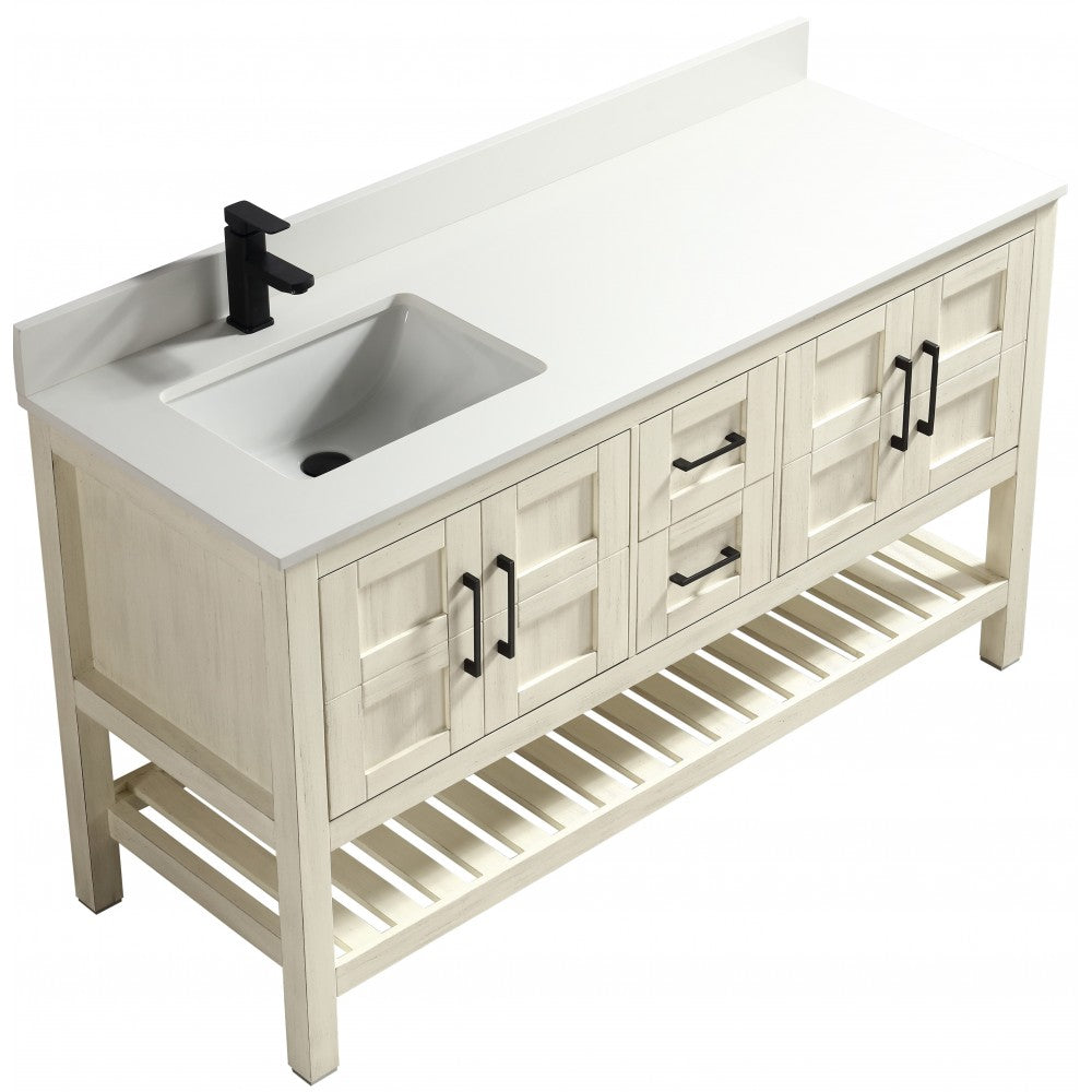 SIF 60" bois massif - Beige antique