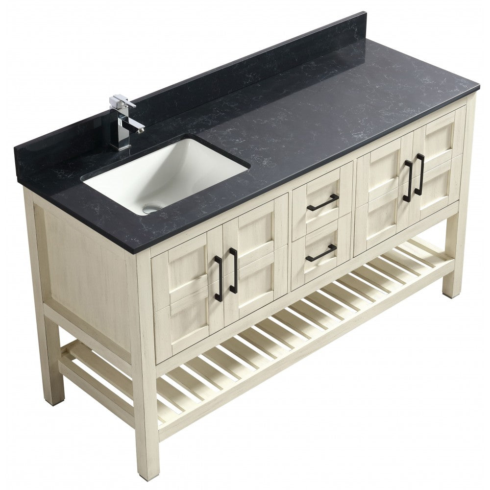 SIF 60" bois massif - Beige antique