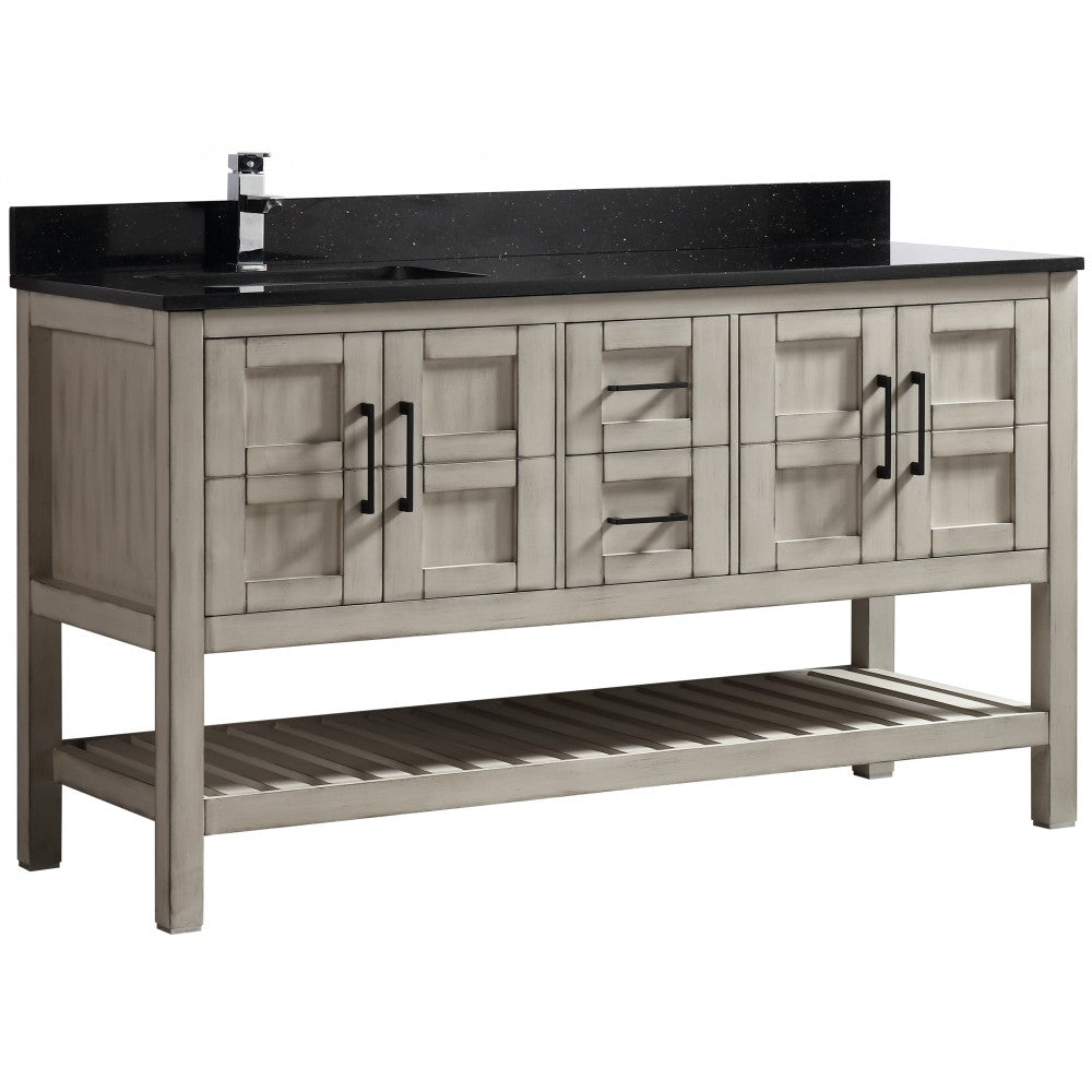 SIF 60" bois massif - Gris antique