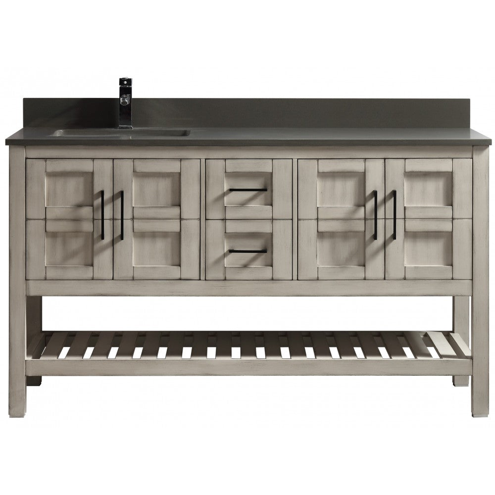 SIF 60" bois massif - Gris antique