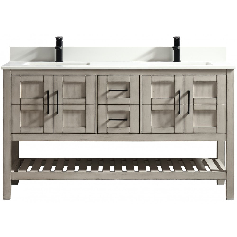 SIF 60" bois massif - Gris antique