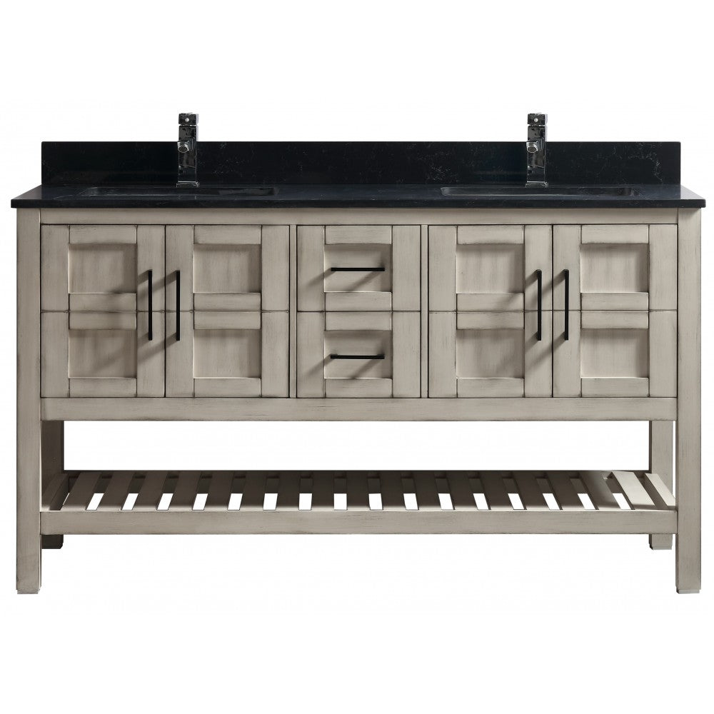 SIF 60" bois massif - Gris antique