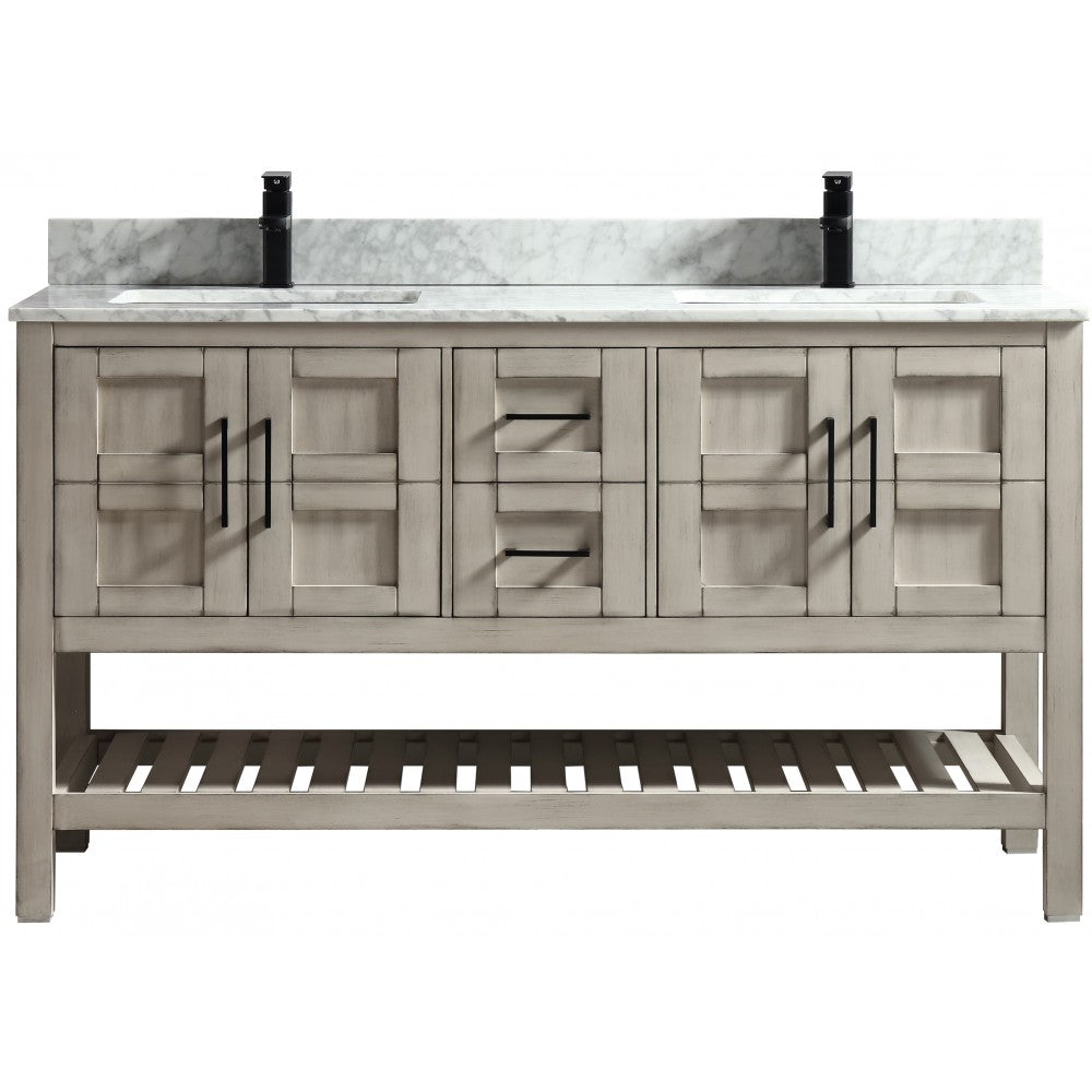 SIF 60" bois massif - Gris antique
