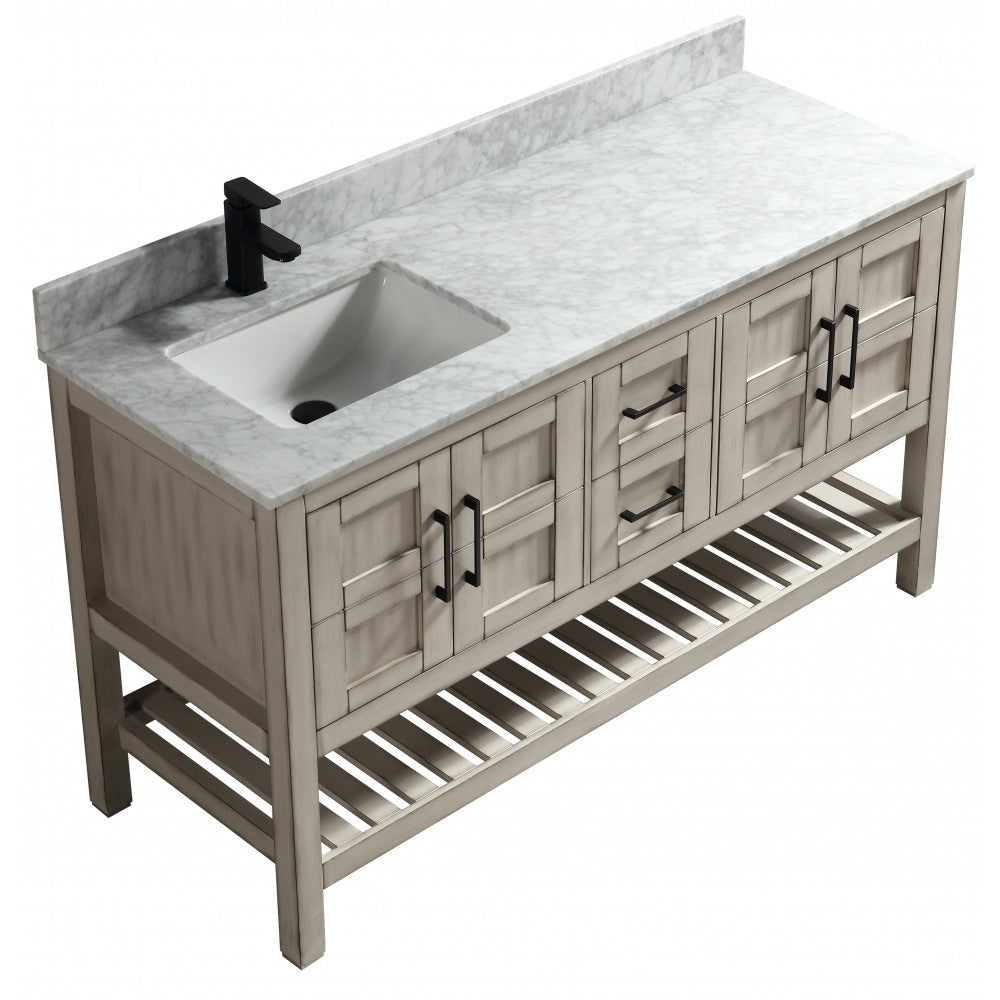 SIF 60" bois massif - Gris antique