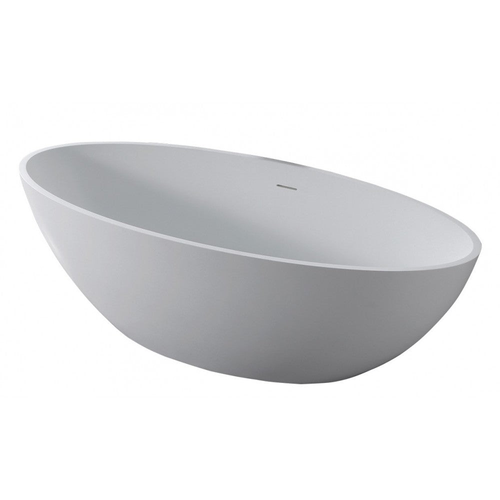 Bain autoportant en istone 66" blanc mat – Mado