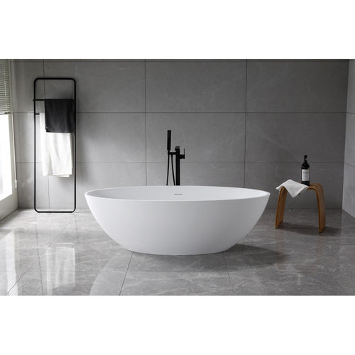 Bain autoportant en istone 66" blanc mat – Mado