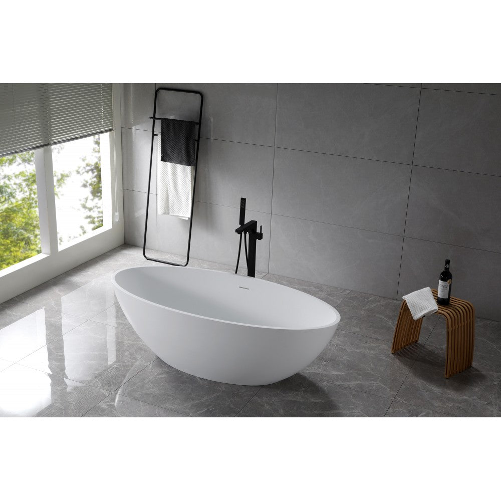 Bain autoportant en istone 66" blanc mat – Mado