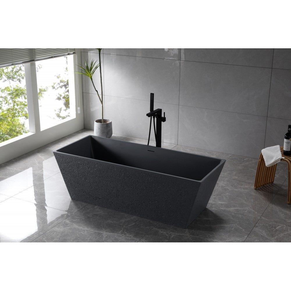 Bain autoportant en istone 63" gris mat – Yamato