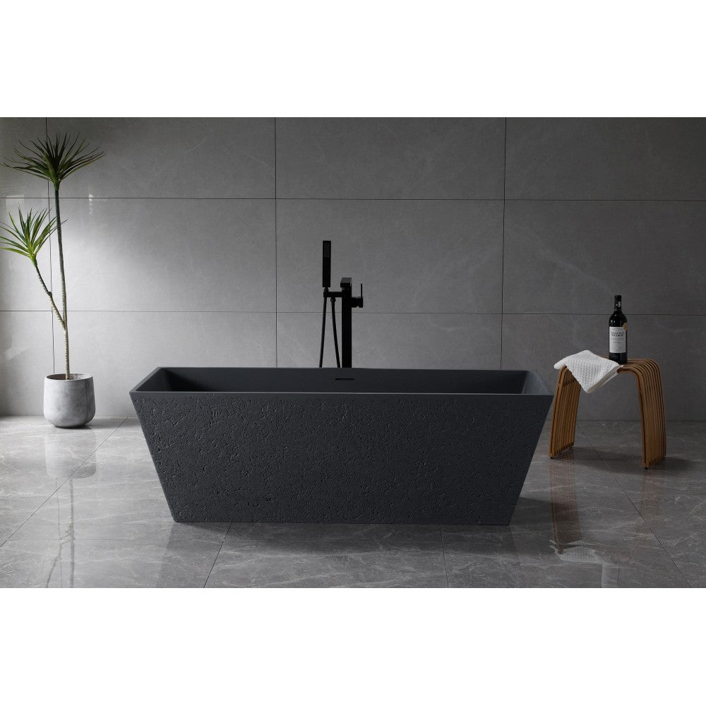 Bain autoportant en istone 63" gris mat – Yamato