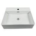 Kali, Lavabo rectangulaire en porcelaine - Blanc lustré
