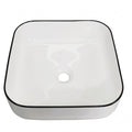 Nyx 15", Lavabo carré en porcelaine - Blanc et noir lustré